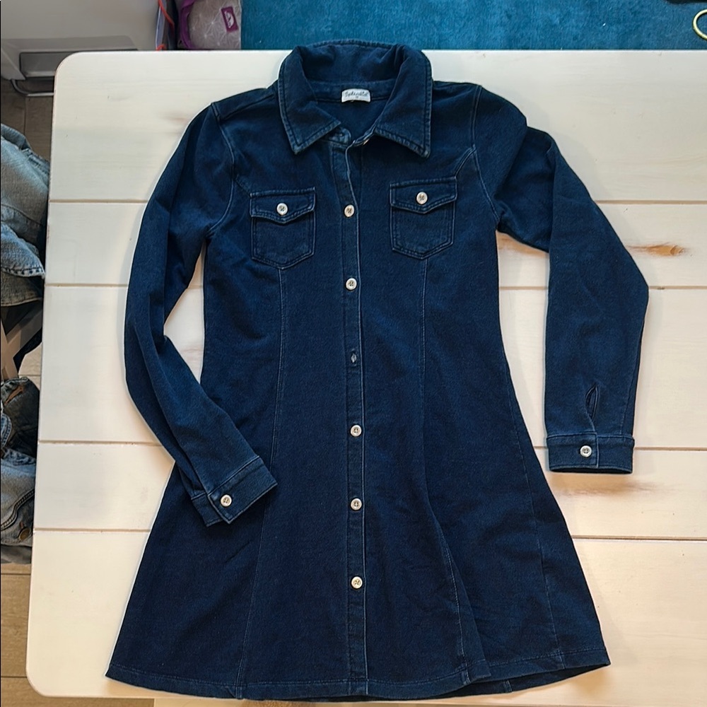 Splendid Indigo Cotton Shirt Dress